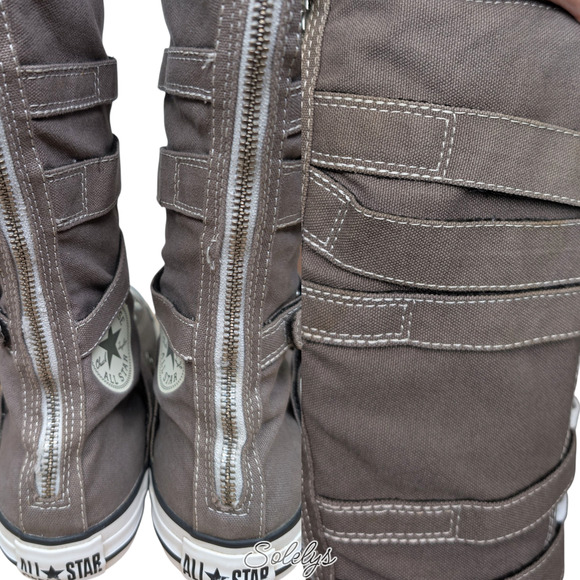 Converse 2012 XXHI 7 Multi Strap Grey Buckle Knee High Sneaker Boot M9 W11 RARE - Picture 7 of 15